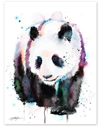Panda watercolor painting print by Slaveika Aladjova