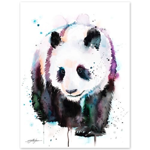 Panda watercolor painting print by Slaveika Aladjova
