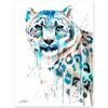 Snow leopard watercolor painting print by Slaveika Aladjova
