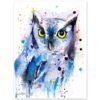 Screech owl watercolor painting print by Slaveika Aladjova
