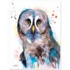 Great grey owl watercolor painting print by Slaveika Aladjova