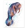 Manatee watercolor painting print by Slaveika Aladjova
