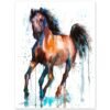 Brown and Black Horse watercolor painting print by Slaveika Aladjova