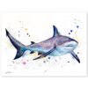 Grey reef shark watercolor painting print by Slaveika Aladjova