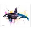 Killer whale watercolor painting print by Slaveika Aladjova