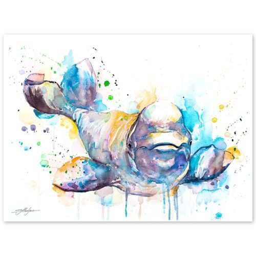 Beluga Whale watercolor painting print by Slaveika Aladjova