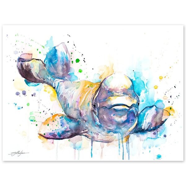 Beluga Whale watercolor painting print by Slaveika Aladjova