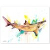 Lemon shark watercolor painting print by Slaveika Aladjova
