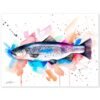 Atlantic salmon watercolor painting print by Slaveika Aladjova
