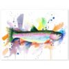 Rainbow trout watercolor painting print by Slaveika Aladjova