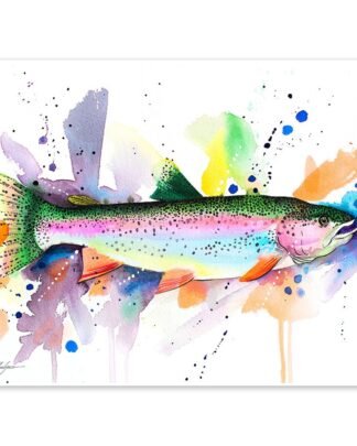 Rainbow trout watercolor painting print by Slaveika Aladjova