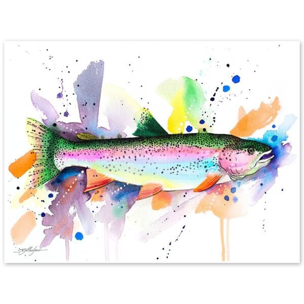 Rainbow trout watercolor painting print by Slaveika Aladjova