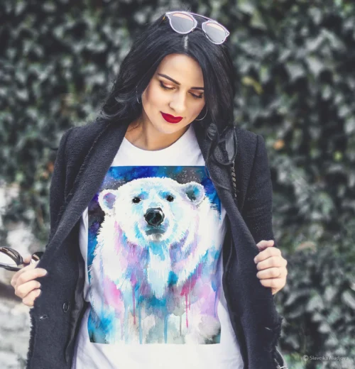Blue polar bear T-shirt