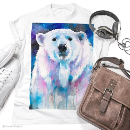 Blue polar bear T-shirt