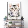 American Shorthair watercolor painting print by Slaveika Aladjova