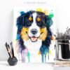 Bernese Mountain Dog watercolor painting print by Slaveika Aladjova