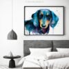Black Dachshund watercolor painting print by Slaveika Aladjova
