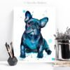 Black French Bulldog Baby watercolor painting print by Slaveika Aladjova Black French Bulldog Baby watercolor painting print by Slaveika Aladjova