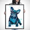 Black French Bulldog Baby watercolor painting print by Slaveika Aladjova Black French Bulldog Baby watercolor painting print by Slaveika Aladjova