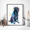 Black Labrador watercolor painting print by Slaveika Aladjova