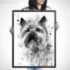 Black and white Cairn Terrier