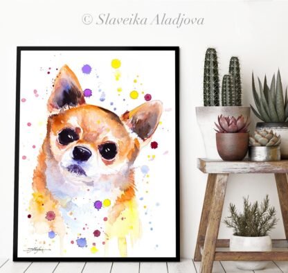 Chihuahua watercolor painting print by Slaveika Aladjova
