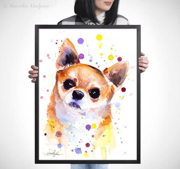 Chihuahua watercolor painting print by Slaveika Aladjova