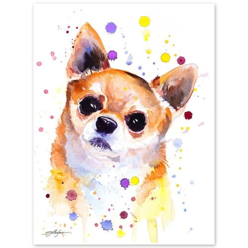 Chihuahua watercolor painting print by Slaveika Aladjova