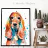 English Cocker Spaniel watercolor painting print by Slaveika Aladjova