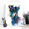 Manchester Terrier watercolor painting print by Slaveika Aladjova
