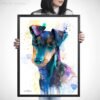 Manchester Terrier watercolor painting print by Slaveika Aladjova