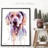 Purple Weimaraner1 Purple Weimaraner watercolor painting print by Slaveika Aladjova