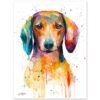 Red Dachshund watercolor painting print by Slaveika Aladjova