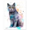 Chartreux cat watercolor painting print by Slaveika Aladjova Chartreux cat watercolor painting print by Slaveika Aladjova