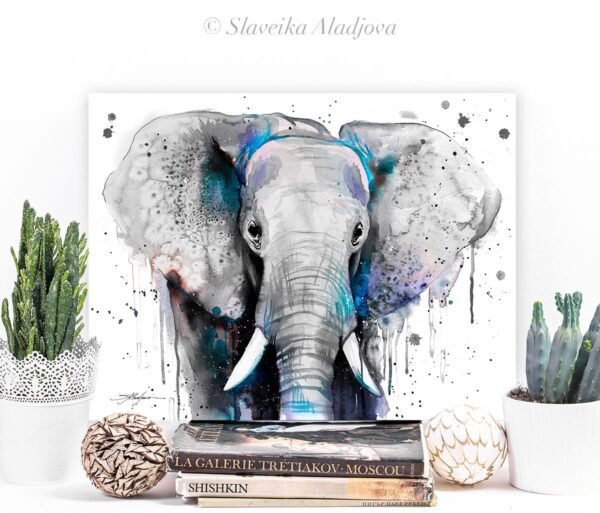 Black and white Elephant