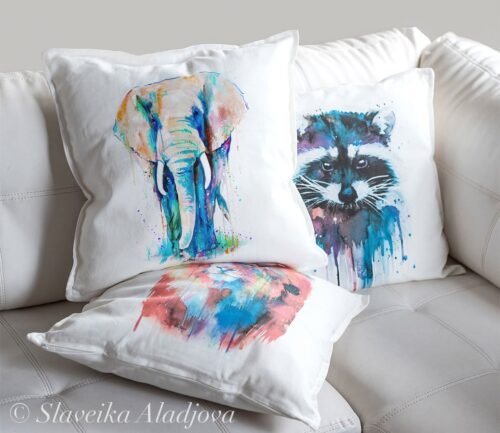 African Elephant art Pillow case