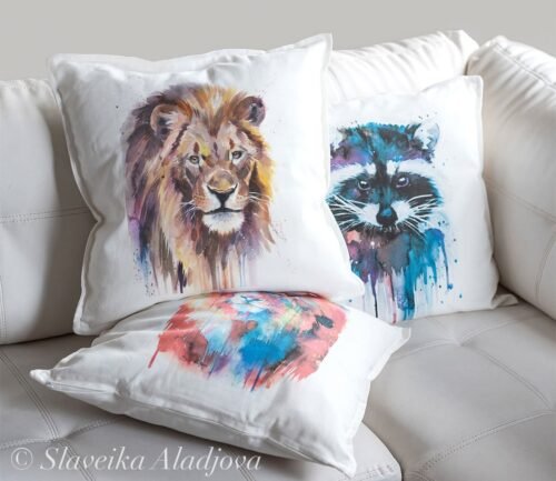 African Lion art Pillow case