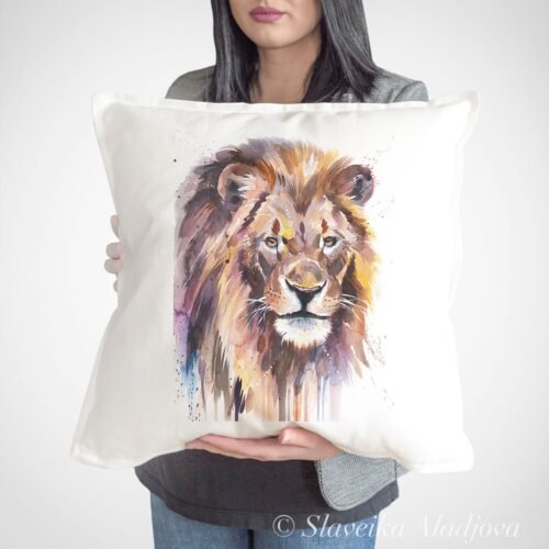 African Lion art Pillow case