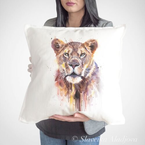 African Lioness art Pillow case