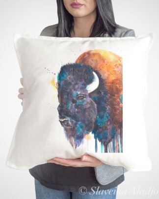 American bison art Pillow case
