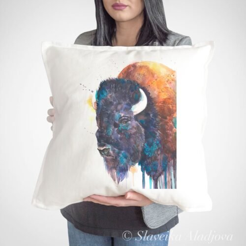 American bison art Pillow case