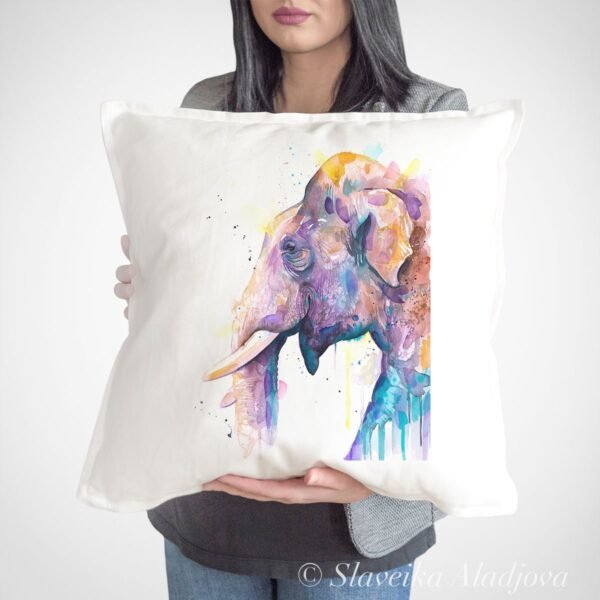 Asian Elephant Head art Pillow case