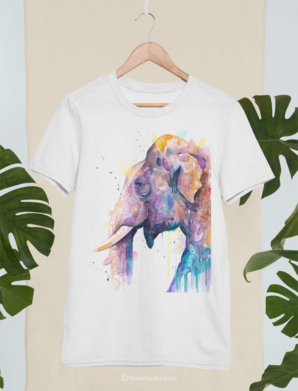 Asian Elephant Head art T-shirt