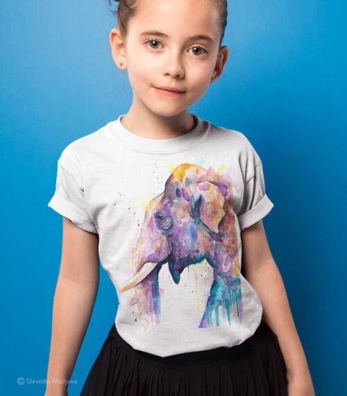 Asian Elephant Head art T-shirt