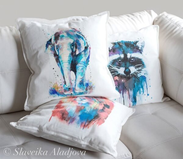 Asian Elephant art Pillow case