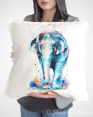 Asian Elephant art Pillow case