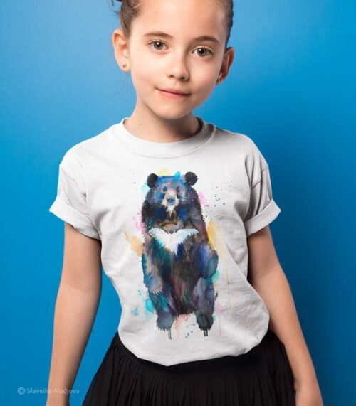 Asian black bear art T-shirt