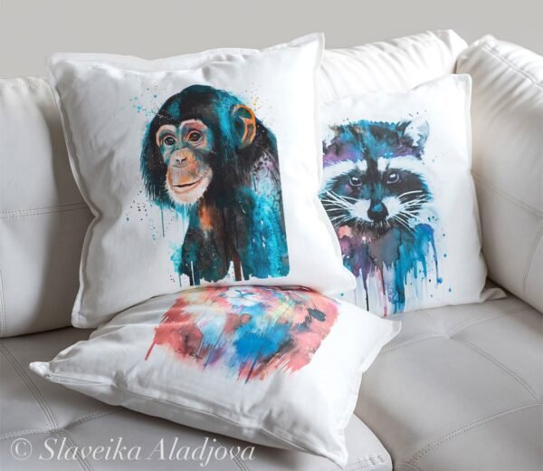 Baby Chimp Chimpanzee art Pillow case