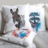 Black and white Donkey Art Pillow case