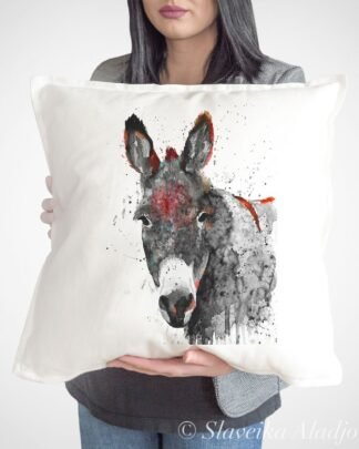 Black and white Donkey Art Pillow case